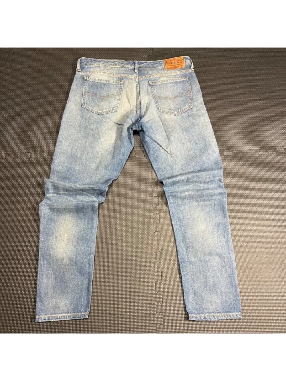 Polo Ralph Lauren Mens Distressed Light Wash Denim Jeans Slim Fit Size 29 100% C - Picture 3 of 5